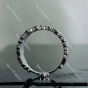 Doveggs bezel art deco moissanite wedding band-13mm band width