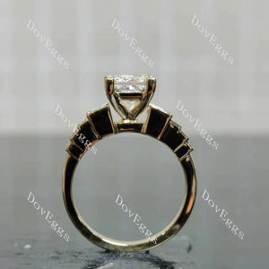 Doveggs Princess Bezel Side Stones Lab Grown Diamond Bridal Set (2 rings)