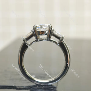 (size 6.5 & 8) Doveggs sterling silver 2ct round/pear moissanite engagement ring