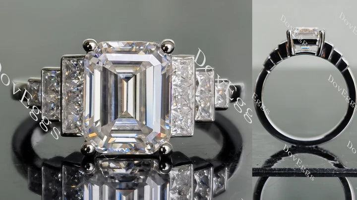 Doveggs art deco side stones engagement ring only semi-mount only(Exclusively to DovEggs Stones) - DovEggs-Seattle
