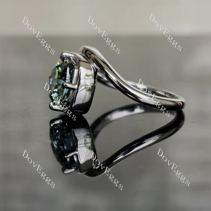 Doveggs bezel solitaire engagement ring semi-mount only(Exclusively to DovEggs Stones)