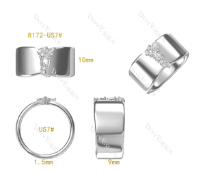 Doveggs marquise round moissanite/lab grown diamond wedding band-around 10mm band width