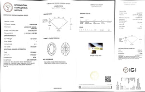 "certificate for 1.02ct oval cut F color VS1 lab diamond"