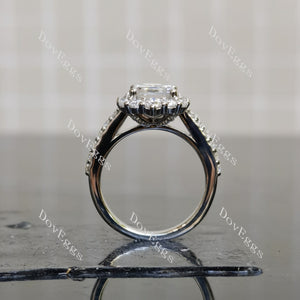 (size 6) Doveggs sterling silver 2ct asscher moissanite ring