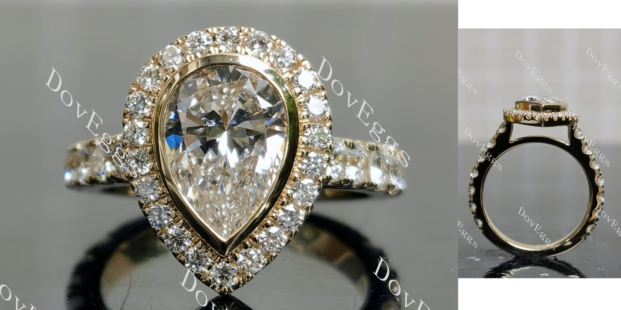 Pear Halo Lab Grown Diamond 