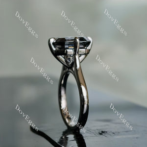 Doveggs krupp cut solitaire stardust grey moissanite engagement ring