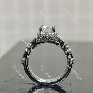 (size 6) Doveggs sterling silver 2ct radiant moissanite engagement ring(2 rings soldered together)