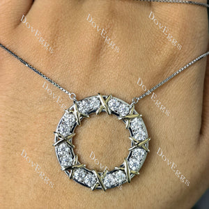 Doveggs round moissanite pendant necklace