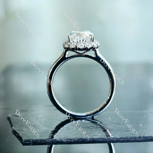 Doveggs oval halo moissanite engagement ring
