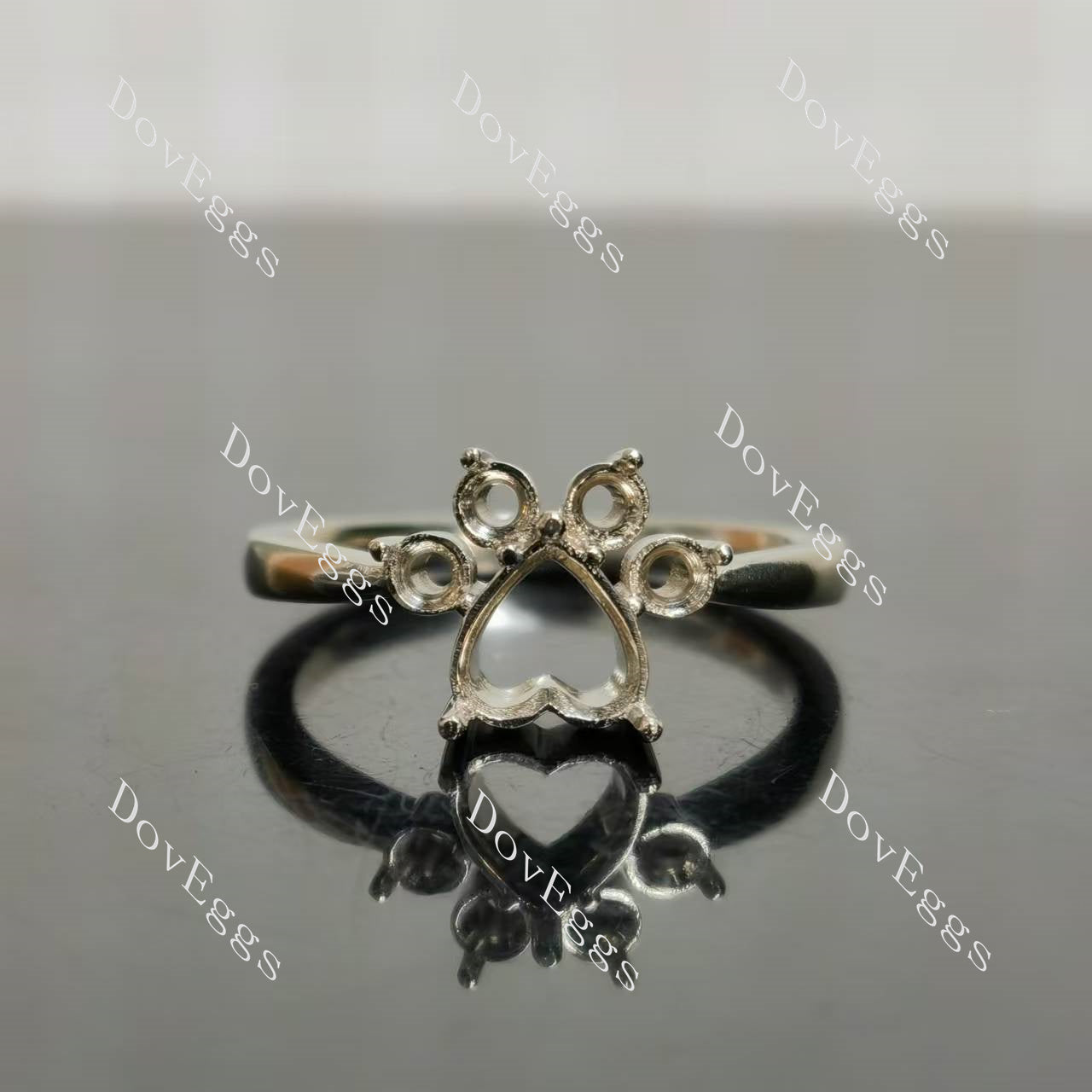 Doveggs pave engagement ring only semi-mount only(Exclusively to DovEggs Stones)