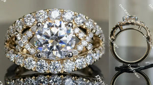 Doveggs split shank pave engagement ring only semi-mount only(Exclusively to DovEggs Stones)