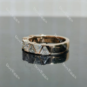 Doveggs triangle half/full eternity moissanite wedding band-4.0mm band width