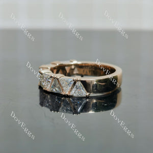 Doveggs triangle half eternity/full enternity moissanite wedding band-4.0mm band width