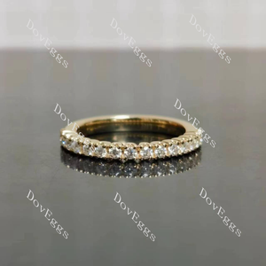 Doveggs round pave moissanite/lab grown diamond wedding band-2.4mm band width