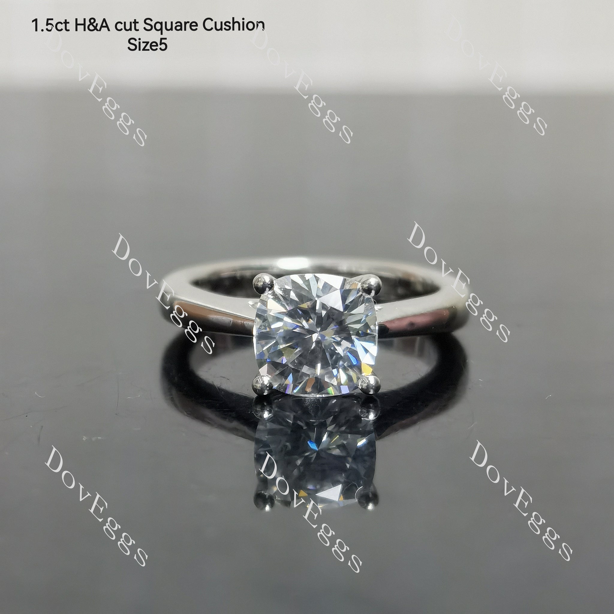 (Size 4.75-7.5) Doveggssterling silver moissanite engagement ring