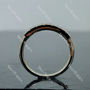 Doveggs seven stones bezel moissanite/lab grown diamond wedding band-2.0mm band width