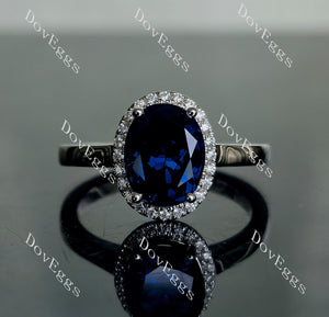 Doveggs cathedral oval halo colored gem engagement ring