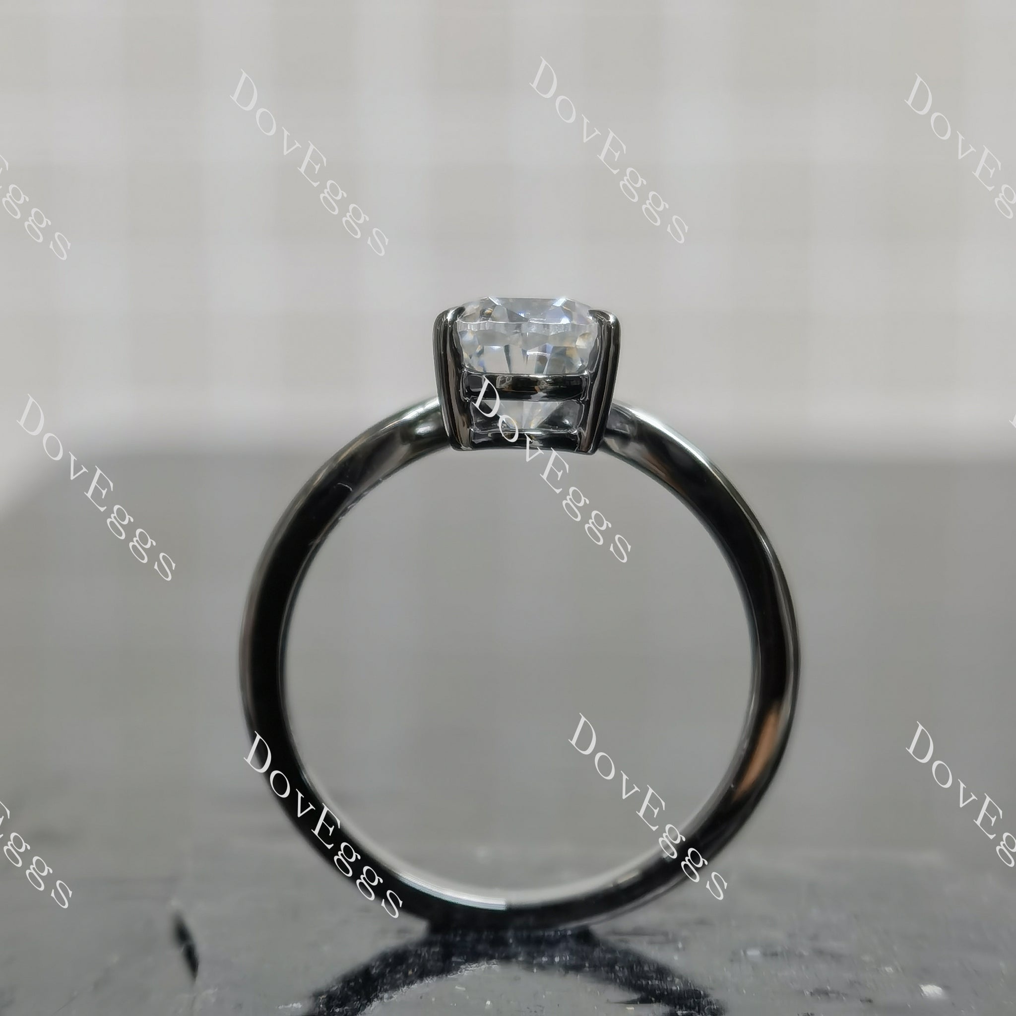 Doveggs pear art deco moissanite engagement ring