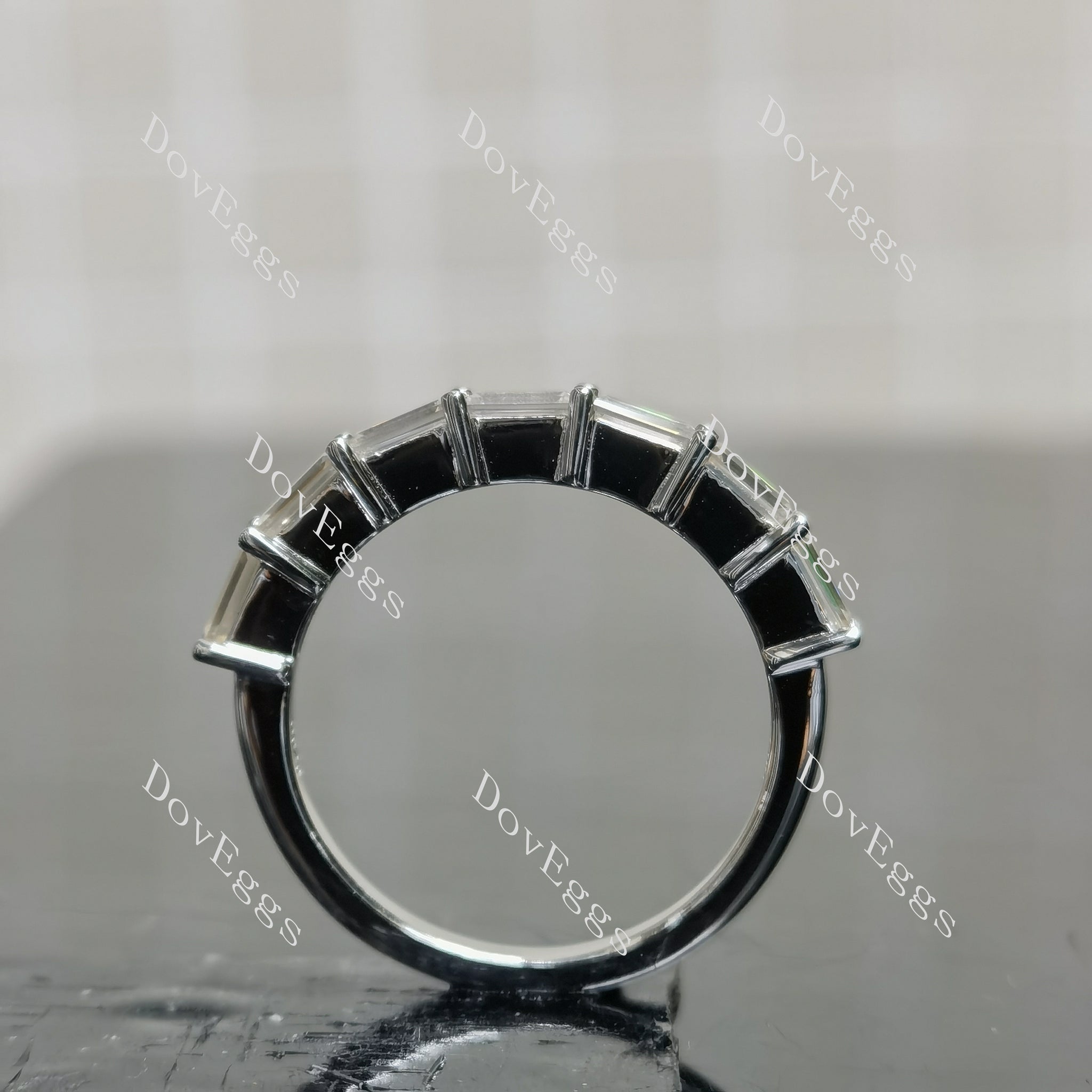 (size 5.75-6) Doveggs baguette moissanite wedding band