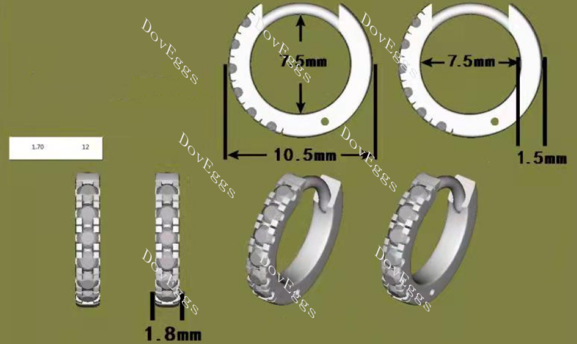 Doveggs round colored gem hoop earrings for women