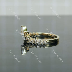 Doveggs marquise round pave moissanite/lab grown diamond wedding band-2.0mm band width
