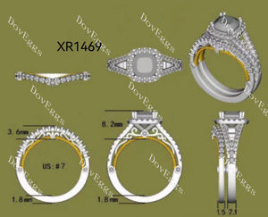 Doveggs round pave moissanite/lab grown diamond wedding band-1.5mm band width