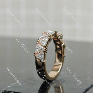 Doveggs triangle half/full eternity moissanite wedding band-4.0mm band width
