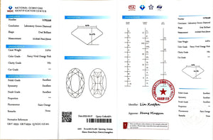 2.27ct Oval Brilliant Cut Lab Diamond - F. V. Orangy Pink Color VS1 | Doveggs Certified