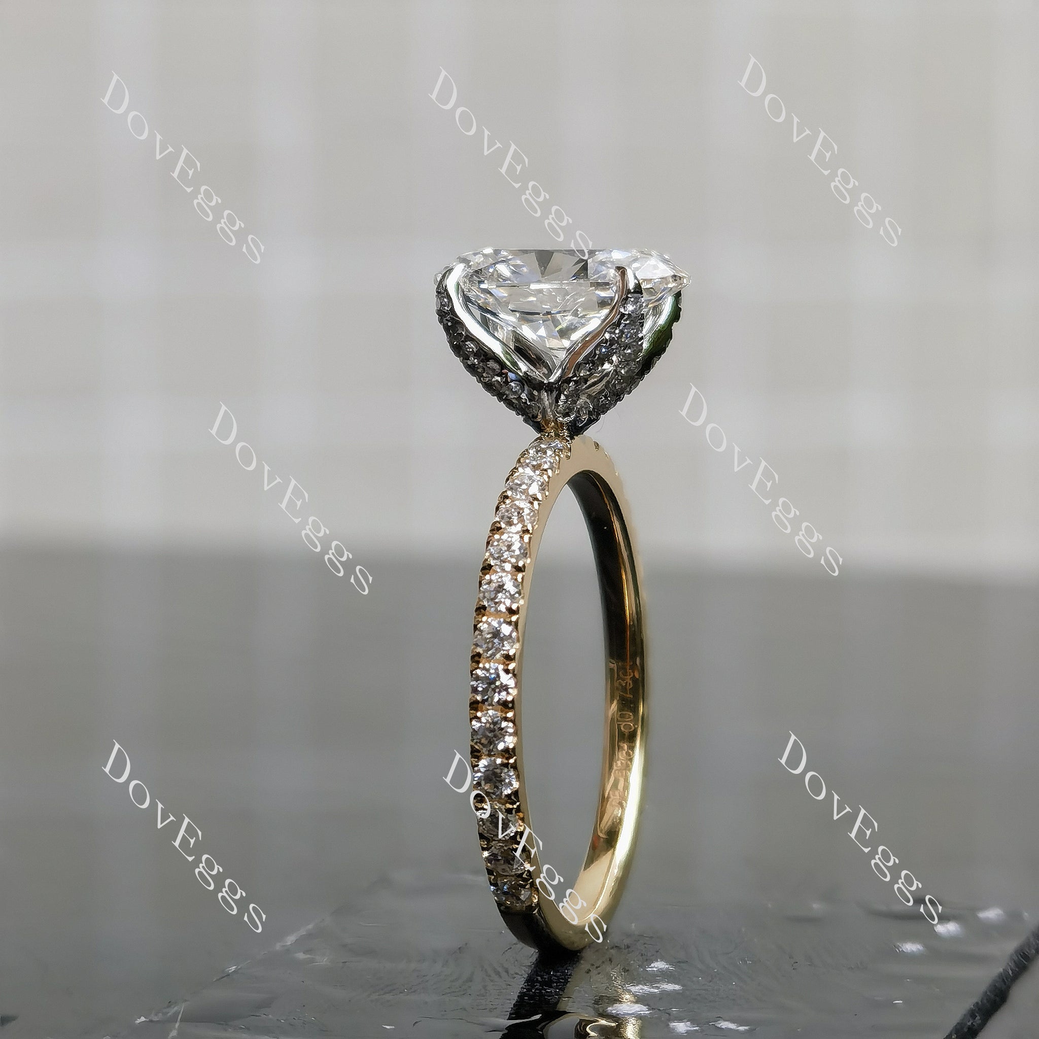 Corona Oval Pave Lab Grown Diamond Engagement Ring