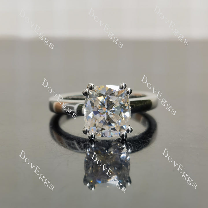 (size 7.25) Doveggs sterling silver 3ct Cushion moissanite engagement ring