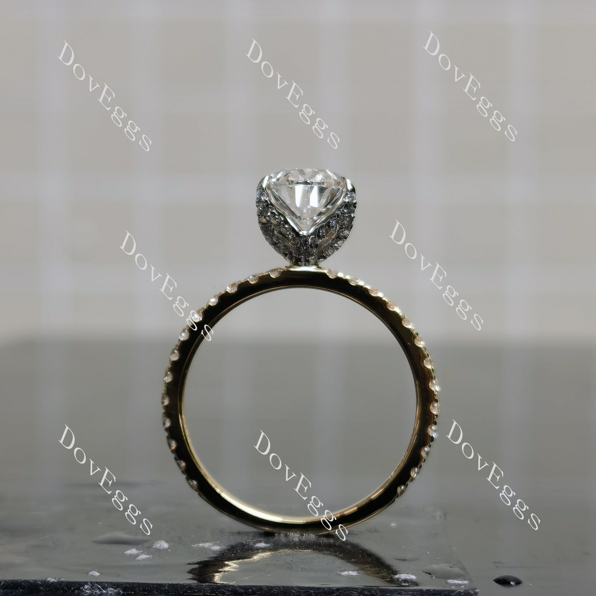 Corona Oval Pave Lab Grown Diamond Engagement Ring