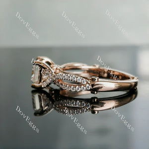 Doveggs half eternity pave split shank engagement ring only semi-mount only(Exclusively to DovEggs Stones)