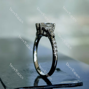 Doveggs pear pave moissanite engagement ring