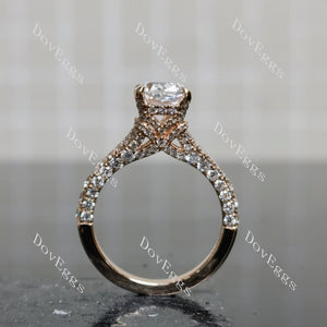 Emily's Hope Cushion Pave Split Shanks Half Eternity Lab Grown Diamond Engagement Ring