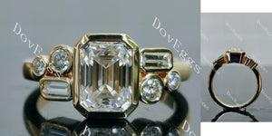 emerald bezel side stones moissanite 