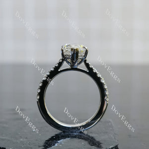 Doveggs Marquise Pave Half Eternity Lab Grown Diamond Engagement Ring