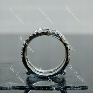 Doveggs Oval Pave Halo Half Eternity Lab Grown Diamond Bridal Set (2 rings)