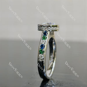 Doveggs octagon pave bezel moissanite engagement ring