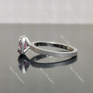 Doveggs cushion bezel colored gem engagement ring(engagement ring only)