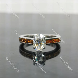 (size 6.5)Doveggs sterling silver 1.5ct Oval moissanite engagement ring