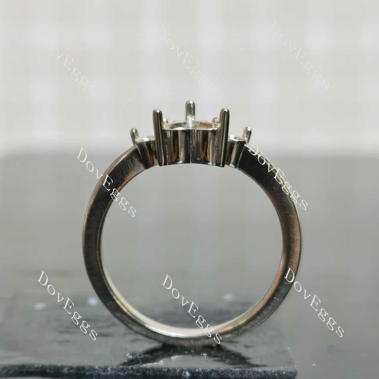 Doveggs pave engagement ring only semi-mount only(Exclusively to DovEggs Stones)