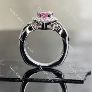 DovEggs ribbon halo engagement ring engagement ring only semi-mount only(Exclusively to DovEggs Stones)