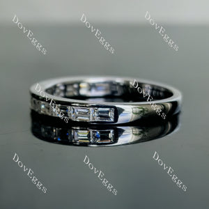 Doveggs baguette channel set moissanite/lab grown diamond wedding band-2.4mm band width