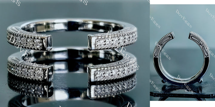 Doveggs round pave moissanite/lab grown diamond enhancer/wedding band-8.2mm band width - DovEggs-Seattle