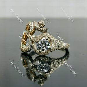 Sacred Sound Round Pave Sandblasted Effect Lab Grown Diamond Engagement Ring