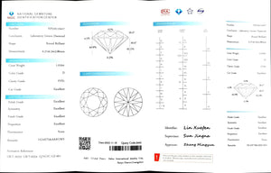 Doveggs 1.01ct round D color VVS1 Clarity Excellent cut lab diamond stone(certified)