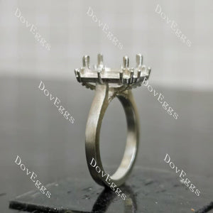 DovEggs halo pave engagement ring semi-mount only(Exclusively to DovEggs Stones)