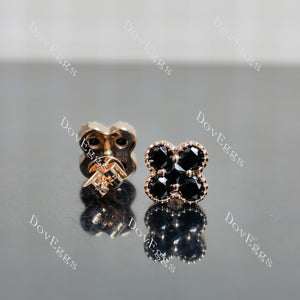 Doveggs round four leaf clover colored gem push back earrings