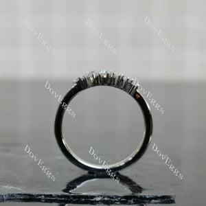 Doveggs round pave moissanite/lab grown diamond accents wedding band-2mm band width