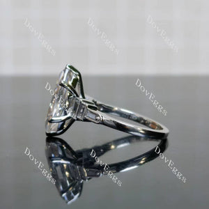 Doveggs Marquise Modified H&A cut pave side stones moissanite engagement ring